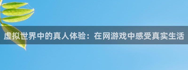 one游戏体育平台：虚拟世界中的真人体验：在网游戏中感受真实生活